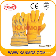 Yellow Cowhide Grain Leather Industrial Safety Work Glove (12007)